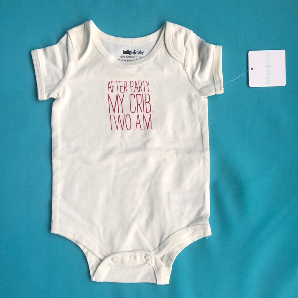 Cute white infant onesie